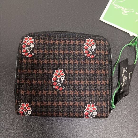 NWT Very Bradley Mini Zip Wallet Houndstooth Brown Retired 2005 - Picture 3 of 5